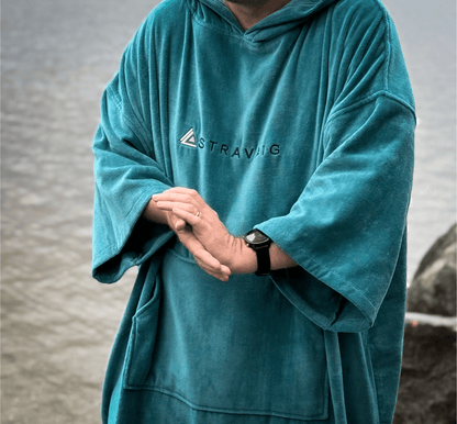 Stravaig Adult Hooded Towel Poncho Changing Robe - Misty Loch Teal - 6