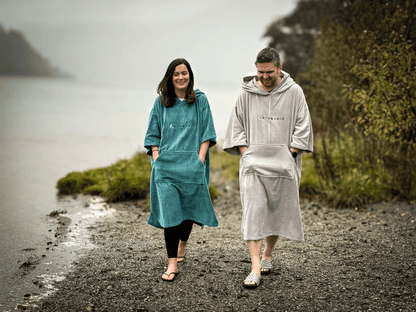 Stravaig Adult Hooded Towel Poncho Changing Robe - Misty Loch Teal - 2