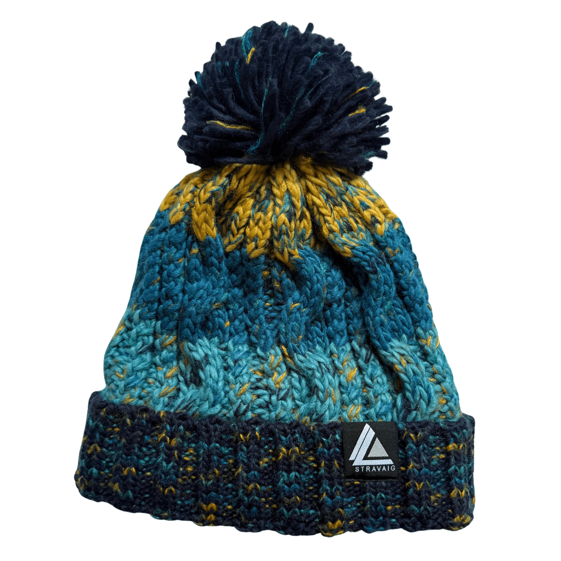 Stravaig Ben Bobble Hat - Ben A'an (Blue/Teal/Yellow) - 1