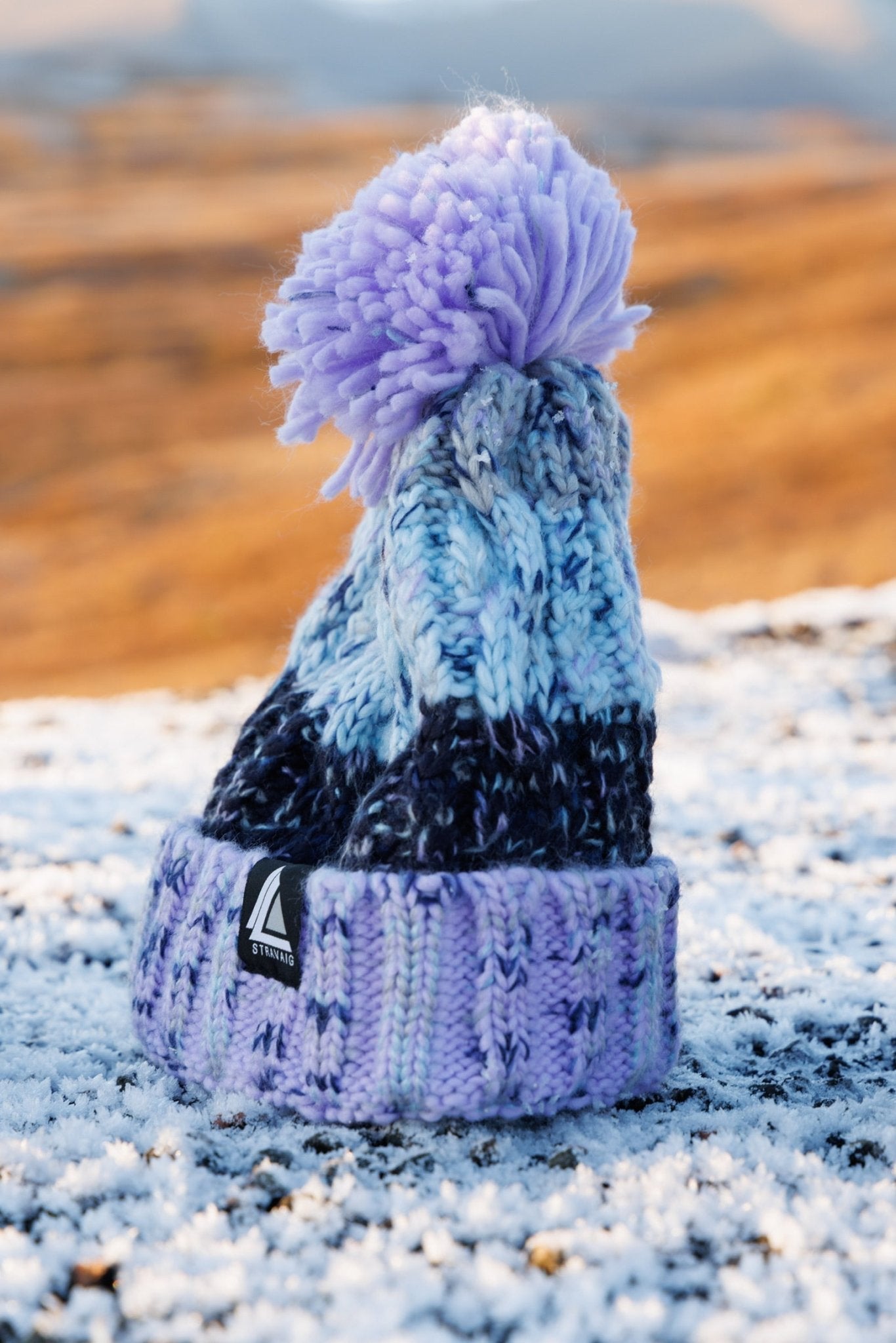 Stravaig Ben Bobble Hat - Ben Ledi (Lilac/Blue/Grey) - 2