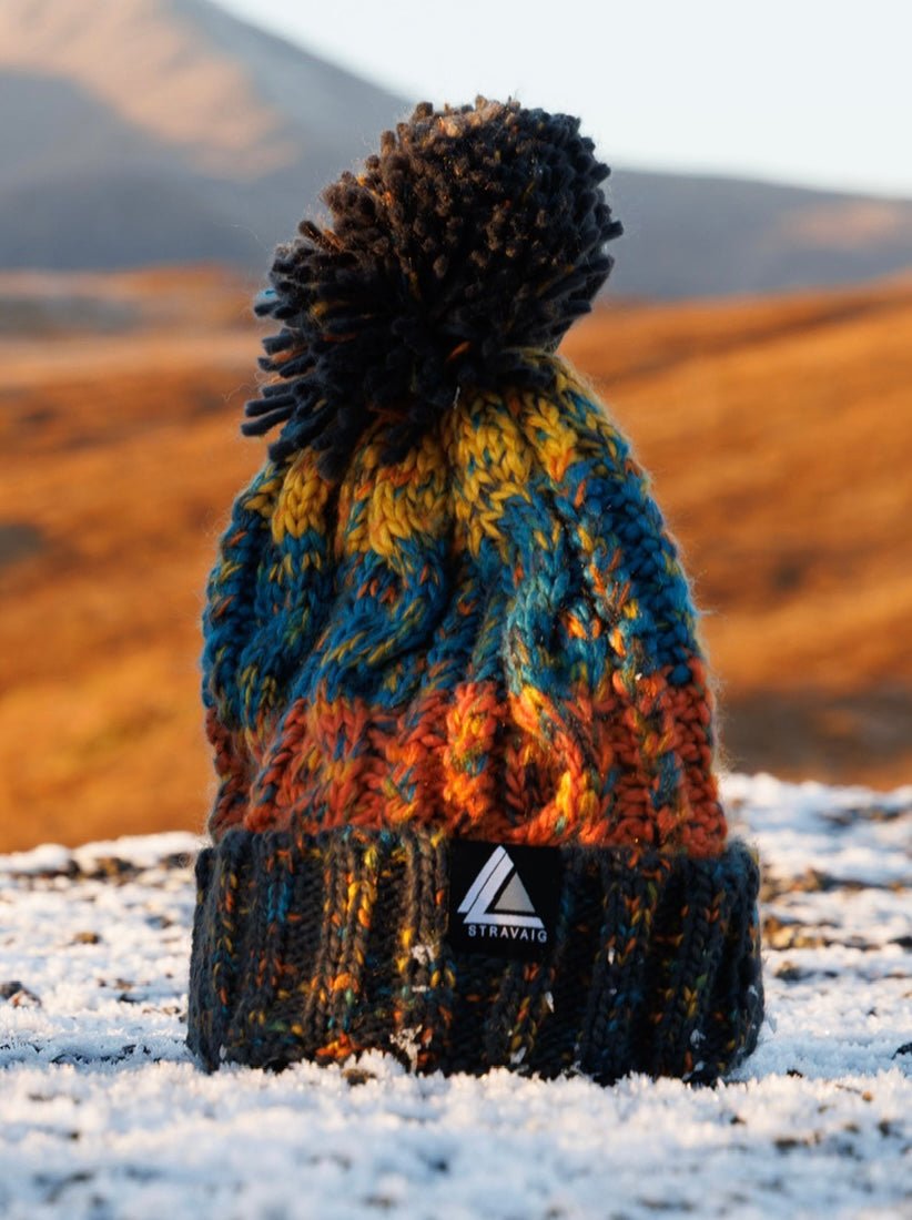 Stravaig Ben Bobble Hat - Ben Vorlich (Orange/Blue/Yellow) - 2