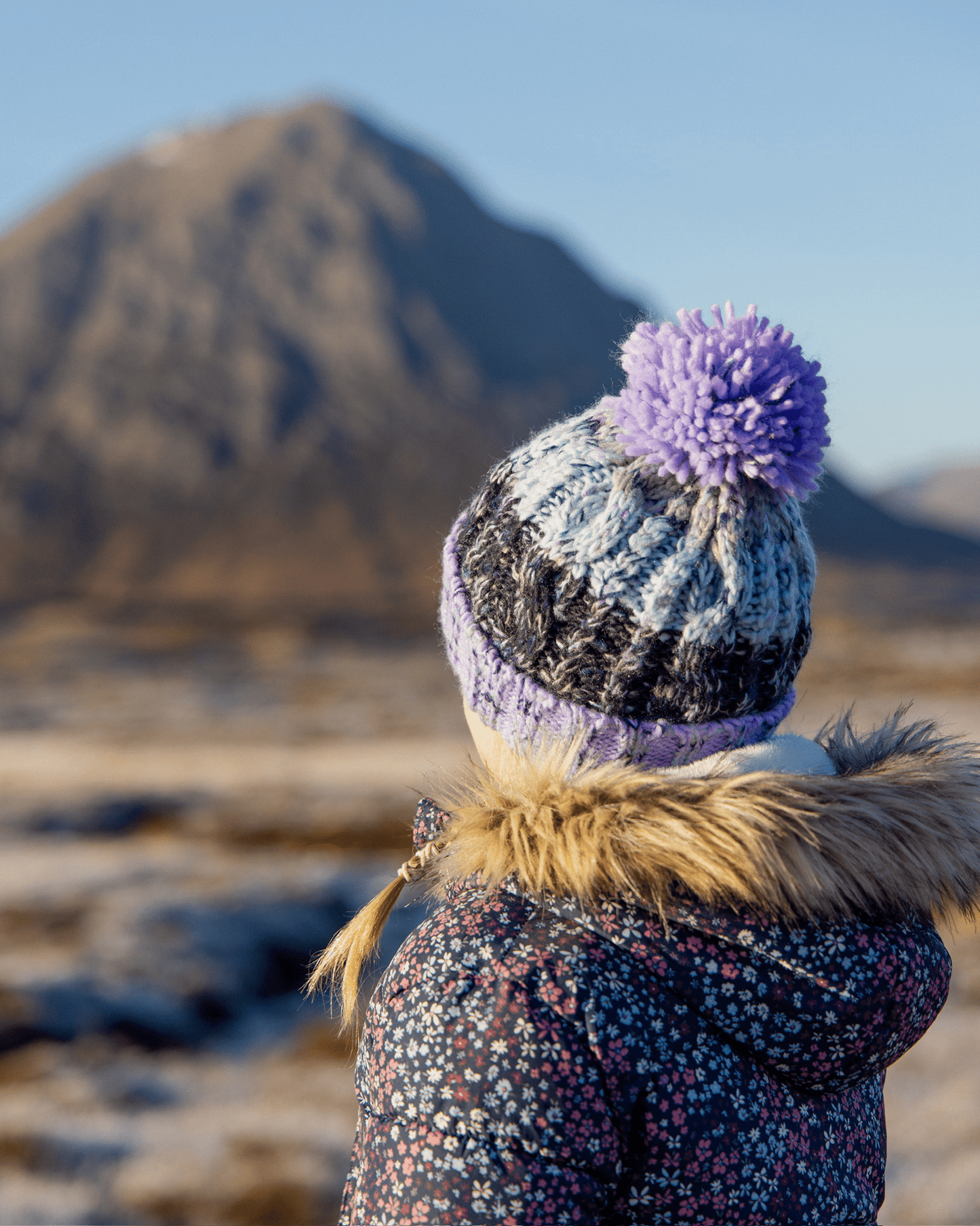 Stravaig Kids Ben Bobble Hat - Ben Ledi (Lilac/Blue/Grey) - 3
