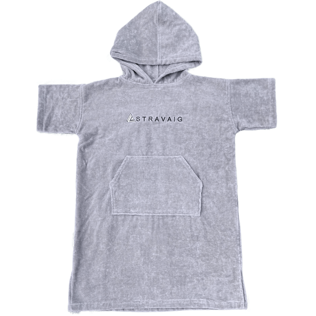 Stravaig Kids Hooded Towel Poncho Changing Robe - Mist Glen (Grey) - 1