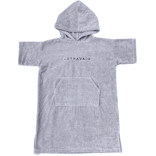 Stravaig Kids Hooded Towel Poncho Changing Robe - Mist Glen (Grey) - 1