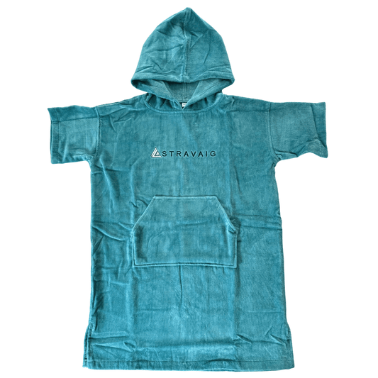Stravaig Kids Hooded Towel Poncho Changing Robe - Misty Loch Teal - 1