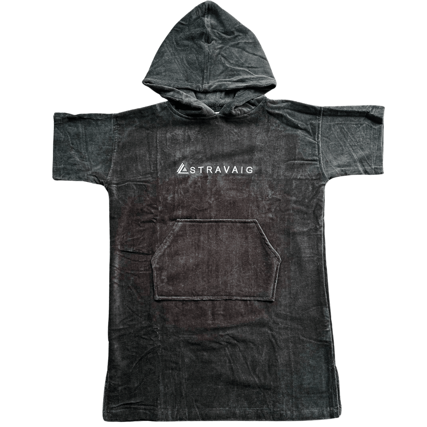 Stravaig Sgàil Grey kids towel robe on a white background