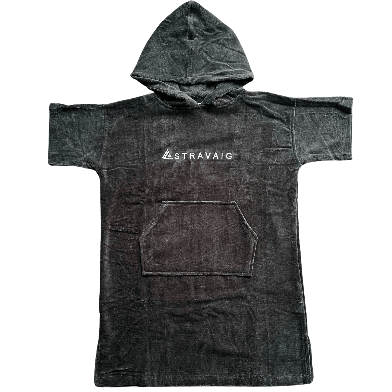 Stravaig Sgàil Grey kids towel robe on a white background