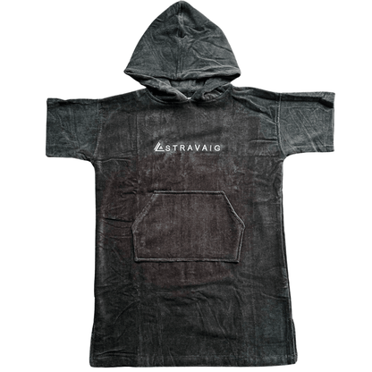 Stravaig Sgàil Grey kids towel robe on a white background