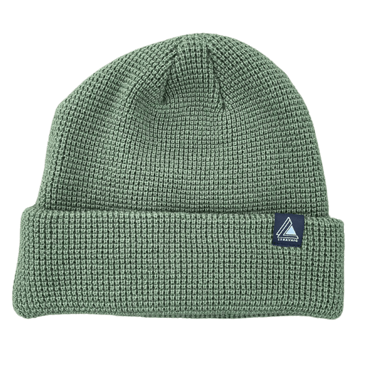Waffle Knit Beanie Hat - Army Green - Stravaig