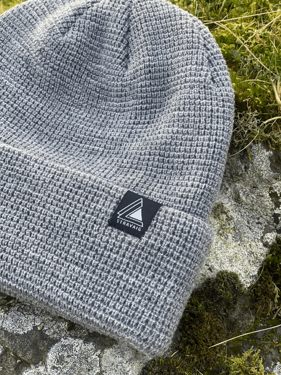 Waffle Knit Beanie Hat - Dark Grey - Stravaig