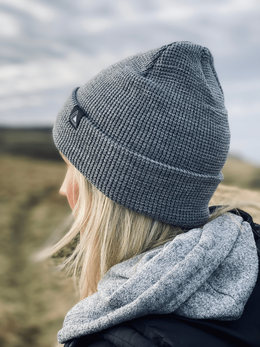 Waffle Knit Beanie Hat - Dark Grey - Stravaig