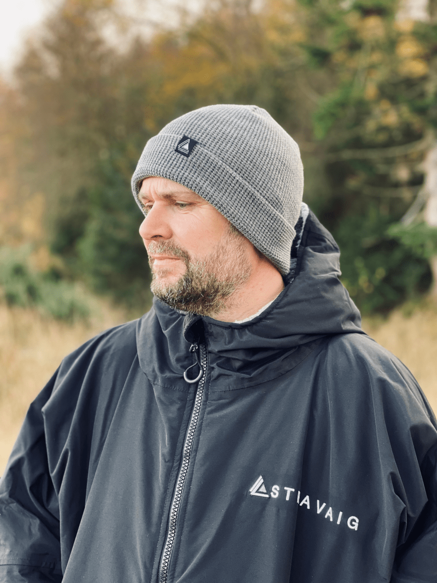 Waffle Knit Beanie Hat - Dark Grey - Stravaig