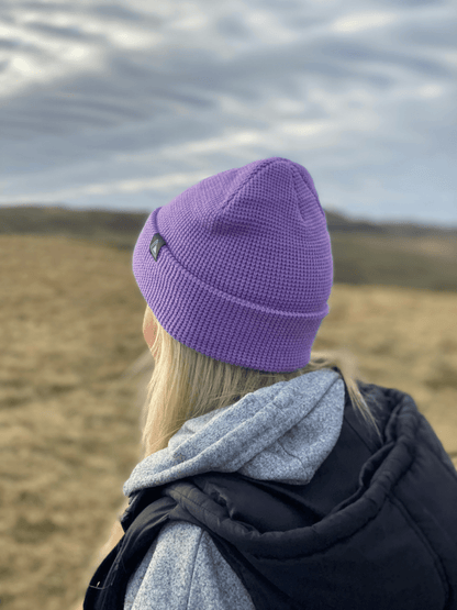Waffle Knit Beanie Hat - Lilac - Stravaig
