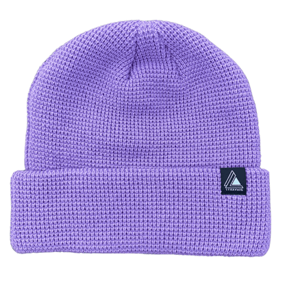 Waffle Knit Beanie Hat - Lilac - Stravaig