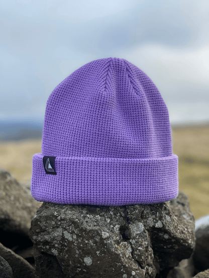 Waffle Knit Beanie Hat - Lilac - Stravaig
