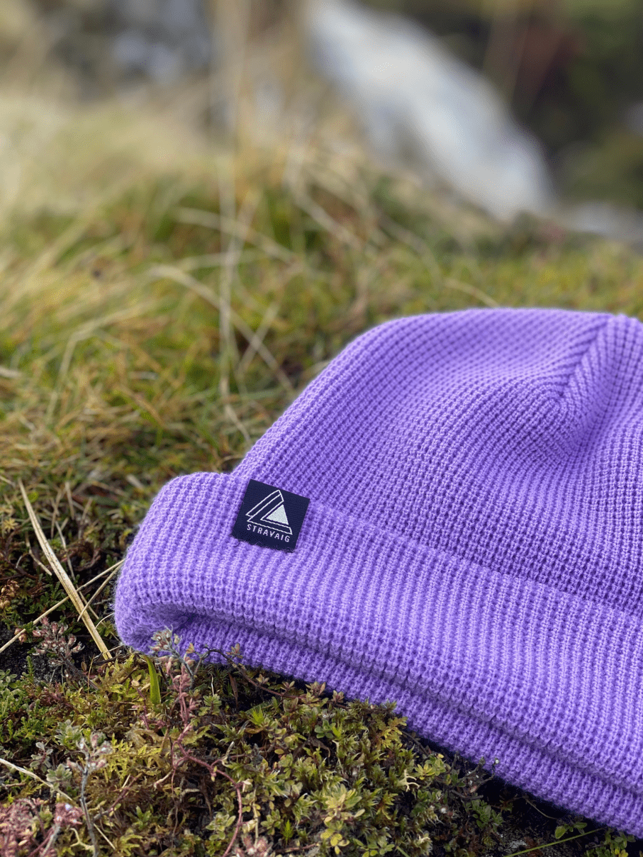 Waffle Knit Beanie Hat - Lilac - Stravaig