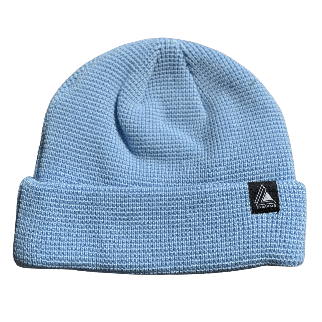 Waffle Knit Fisherman Beanie Hat - Light Blue - Stravaig
