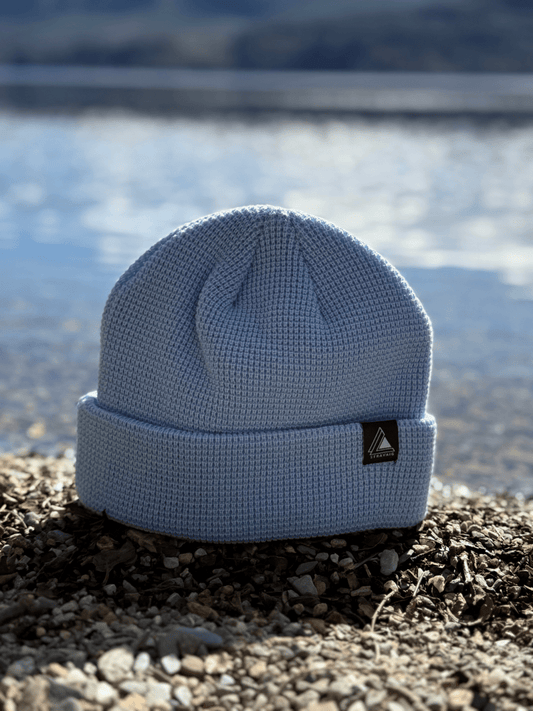 Waffle Knit Fisherman Beanie Hat - Light Blue - Stravaig - 2