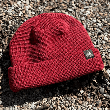 Waffle Knit Fisherman Beanie Hat - Maroon - Stravaig