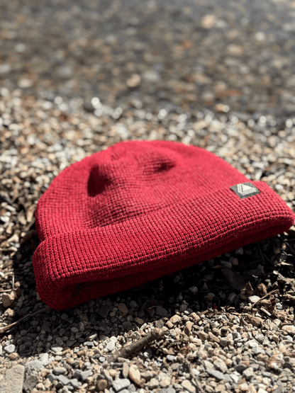 Waffle Knit Fisherman Beanie Hat - Maroon - Stravaig